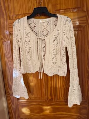 Sugar Cream Knit Cropped Cardigan